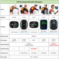 Enveloppe d'épaule chauffante sans fil à 4 moteurs avec vibration et compresse chaude pour soulager la douleur et la relaxation musculaire