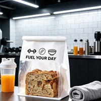 Sac à pain classique en papier kraft écologique de qualité alimentaire avec fenêtre transparente, fermeture à lien métallique, biodégradable, résistant à la graisse et à l'huile
