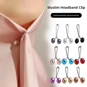 Écharpe en soie perlée croisée pour femmes Clip Turban Pin Broche Cou pour les décorations de fête - Product Image 2