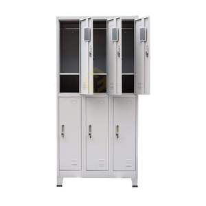 Armario de acero industrial de 6 puertas para Taller, armario de metal, armario de almacenamiento con barras colgantes - Product Image 2
