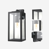 Lampe murale extérieure en aluminium noir et verre, lanterne rétro, luminaire AC 220V, éclairage de jardin et de terrasse