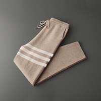 Ensemble de survêtement en tricot 2 pièces pour homme, 100% laine, cardigan zippé et pantalon, coupe oversize, à capuche, manches rayées, décontracté