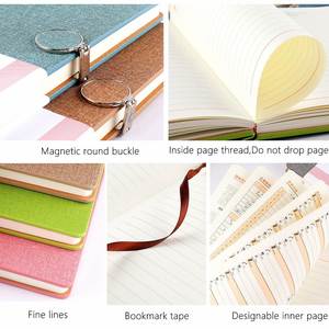 Cuaderno de Tapa Dura de PU con Textura de Lino, Impresión de Logotipo Personalizado, Cuaderno de Marca, A5, Cahier con Logotipo, con Caja Personalizada - Product Image 5