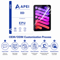 APEI Film protecteur d'écran en hydrogel ultra-fin 235*325mm transparent comme du cristal pour iPad 25 pièces/boîte Matériel EPU Téléphone portable