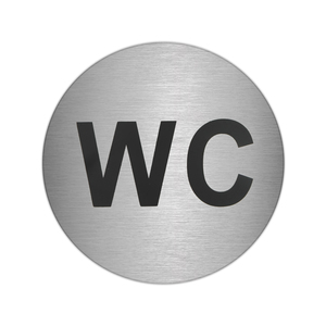 Targa Adesiva "WC" in Acciaio Inox Ø/ 7 cm. - Product Image 1