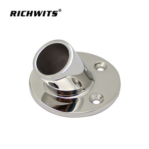 RICHWITS 316 Stainless Steel 60 Degree Tube Mount 22mm 25mm Marine Hardware Stanchion Support Chassis <b>Yacht</b> Fitting - Product Image 3