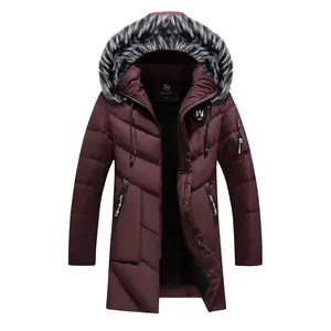 Euramerican commercio all'ingrosso di inverno parka della pelliccia del faux con cappuccio giacca a vento caldo giacca uomo