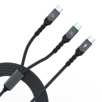 Kabel Data Tipe C pengisi daya cepat, kabel Data Tipe C ke USB ganda, USB c 2 in 1 140W untuk MacBook iPad iPhone 15