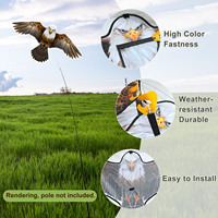 Cerf-volant effaroucheur d'oiseaux Aigle Volant avec mât télescopique, dissuasif à énergie éolienne pour le contrôle des pigeons agricoles, vente en gros