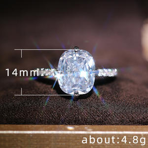 Anello in Argento F591 con Diamante Sintetico Taglio Ovale, Gioiello Classico da Donna per Fidanzamento - Product Image 5