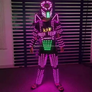 <span class=keywords><strong>Club</strong></span> de nuit carnaval Rave scène fête porter LED Robot costume brillant Performance vêtements fête déguisement danse LED Robot Costume - Product Image 2