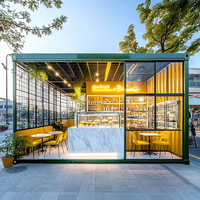 Conteneur maritime préfabriqué de luxe CE 40 pieds – Cafés mobiles, bars, kiosques, magasins alimentaires portables à assemblage rapide, modulaires et transportables