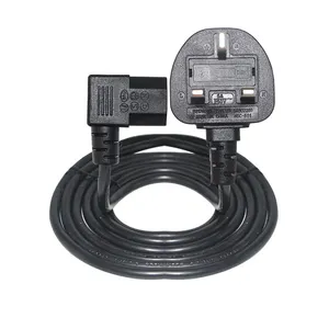 British Auto Electric Plug with C13 Connector UK BS Approval 3 Pin 13A 220V Fused Computer AC Power Cord Extension Cable Wire