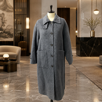 Manteau long en cachemire doux au toucher avec ceinture latérale discrète, coupe oversize pour femme, idéal pour les tenues superposées d'automne