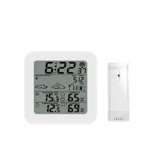 EWETIME小型数字钟多功能气象站，带温度计和湿度计卧室桌面桌