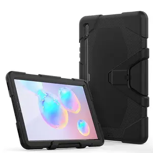 三星Galaxy Tab S6 10.5英寸T860内置屏幕保护器 + 支架盖的全身保护平板电脑外壳