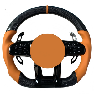Volante in Fibra di Carbonio e Pelle Arancione Personalizzato per <span class=keywords><strong>Mercedes</strong></span> A <span class=keywords><strong>B</strong></span> C E G GLA GLC 808 809, Alta Qualità, Disponibile in Stock, Scontato - Product Image 1