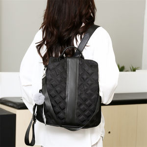 Mochila de nailon con costuras de cremallera, Mochila de viaje informal para mujer, Mochila escolar Retro para estudiantes - Product Image 6