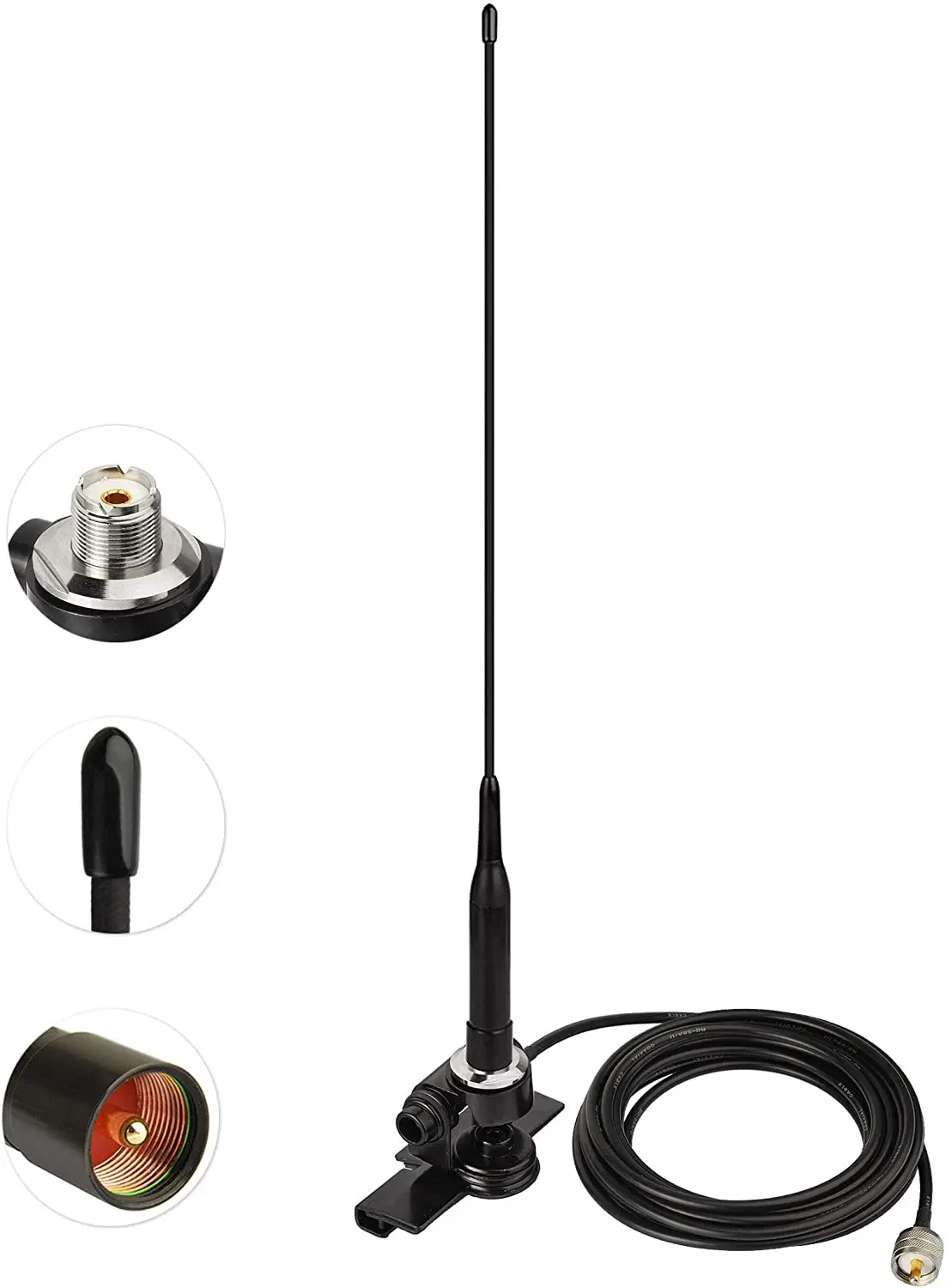 Support Antenne NMO Pour Radio CB/ham Mobile - Neuf Bingfu Noir Compatible Multi-marques