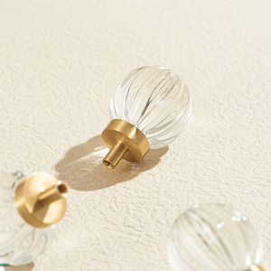 Poignées de tiroir en forme de citrouille transparente couleur champagne pour armoire, commode, table de chevet, <span class=keywords><strong>quincaillerie</strong></span> de <span class=keywords><strong>cuisine</strong></span> moderne minimaliste - Product Image 5