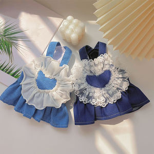 Atacado Cute Denim Dog Skirt Lightweight Summer Strap <span class=keywords><strong>Dress</strong></span> para cães pequenos e gatos Baixo preço Pet Apparel - Product Image 2