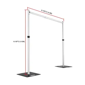 10ft photo booth backdrop stand Pipe and drape adjustable alloy heavy duty aluminum stand