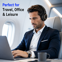 Headphone Nirkabel Lipat Premium Deep Bass Over-Ear 5.3 Stereo dengan Bantalan Telinga Nyaman untuk Musik, Olahraga, dan Game PC