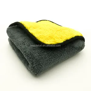 Premium 40 Cm X 40 Cm 1200GSM Coral Fleece Microfiber Car Wash Towel For Auto Detailing Buffing Drying Thick Plush Soft