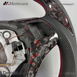 Volant personnalisé en fibre de carbone forgée rouge LED pour BMW 2006-2013 M3 E90 E91 E92 E82 E88 320d 330i 335i 135i 128i Coupé - Product Image 4