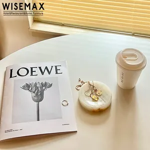 WISEMAX MÖBEL Italienische Luxus Bar Getränke matten Wohnkultur Runde benutzer definierte Untersetzer Natur marmor Tisch becher Matten für Villa Café