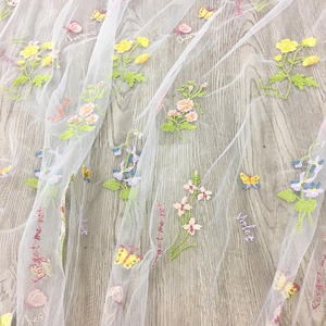 Tissu en dentelle de tulle extensible et doux, brodé style européen, <span class=keywords><strong>multicolore</strong></span>, pour robes de mariée et vêtements féminins – Vente en gros - Product Image 5