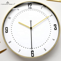 Horloge murale Reteo de style nord-rouge, pour décoration de bureau ou maison, service d'horloge murale moderne OEM/ODM, avec cadre doré, en chine, modèles d'horloge murale indienne, en vente