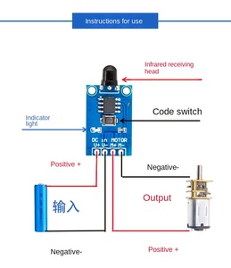 Micro Control remoto inalámbrico PWM Módulo de regulación de velocidad 3,3 V 5V 12V DC Motor Drive Forward Reverse Stop Componentes electrónicos - Product Image 4