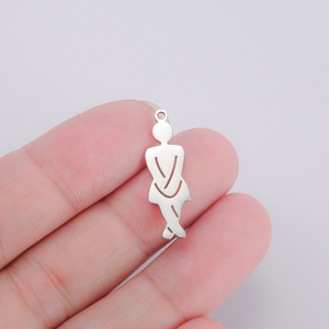 Pendentif en acier inoxydable plaqué or pour femme et homme, breloque <span class=keywords><strong>symbole</strong></span> pour collier, bracelet, fabrication de bijoux - Product Image 2