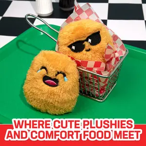 Factory OEM Plush Chicken Nuggets Stuffed Animal Toys Kitchen Food Plushies Custom Stuffed Plush Toys