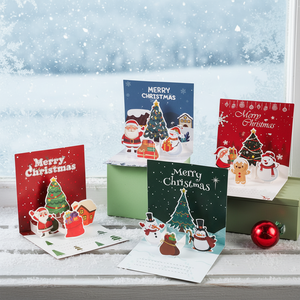 TOWO 2025 Christmas Eco-friendly Pop-up 3D Thank You Greeting Cards with Envelope for Gift Card Usage