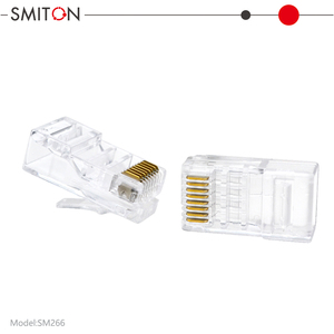 Connecteur <span class=keywords><strong>Rg45</strong></span> UTP Cat5e CAT6 RJ 45 <span class=keywords><strong>RJ45</strong></span> pour câble réseau solide toronné 8P8C plaqué or <span class=keywords><strong>RJ45</strong></span> Jack Plug Connecteur Ri45 - Product Image 2