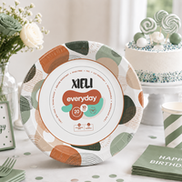 Assiettes en carton XIELI pour usage quotidien, fabrication indonésienne, vente en gros, plusieurs tailles, 9 pouces, extra résistantes, 250-600 g/m², usage intensif