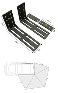 Auvent de toit de voiture de <span class=keywords><strong>camping</strong></span> en plein air 4x4 4WD imperméable à l'eau et anti-buée Oxford quatre saisons, protection solaire automatique, tente de caravane 270 - Product Image 2