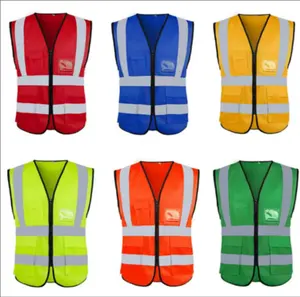 Construction Reflective Clothing Custom Construction Hi Vis Sleeveless Vest Road Safety Workwear Work Reflective Safety Vest