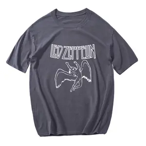 1990 의류 co Suppliers-1990 Led-Zep 클래식 락 밴드 티셔츠 남성 100% 코튼 고품질 빈티지 T 셔츠