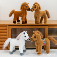 Peluche Cheval Réaliste en Velours Saile, Poupée Animaux en Peluche Année du Cheval, Cadeau d'Anniversaire pour Hommes et Femmes de 8 à 13 Ans, Vente en Gros, Logo Personnalisable