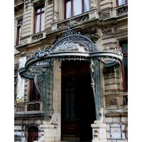 Porte de sécurité antivol en fer forgé Prima Postmodern avec moustiquaire en fibre de verre, garantie 5 ans, pour supermarchés, salles de bain et écoles
