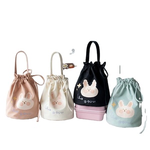 Sac fourre-tout mini personnalisé en toile, version coréenne, sac seau à cordon, sac à déjeuner, petit sac à main en tissu - Product Image 1