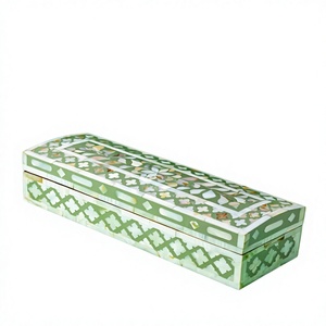 Boîte à bijoux artisanale haut de gamme en mosaïque de nacre, élégante, avec incrustation de nacre, pour ranger bagues, boucles d'oreilles, bracelets - Product Image 1