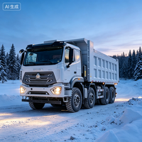 Truk Tipper Tambang HOWO NX 8X4 Terbaru Lampu LED Terang Truk Dump Berat untuk Konstruksi Malam Hari