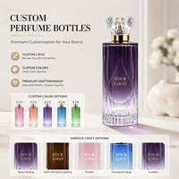 Flacon de parfum cylindrique en verre artistique unique avec boîte, 150 ml, pour parfum féminin, avec col serti, bouchon en verre FEA 15