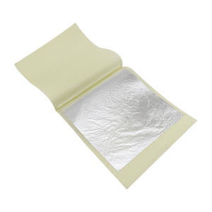 11*11CM 100% <span class=keywords><strong>argent</strong></span> pur papier à feuilles mobiles pour gâteau vin Dessert glace nourriture décoration comestible véritable <span class=keywords><strong>feuille</strong></span> d'<span class=keywords><strong>argent</strong></span> - Product Image 1