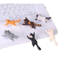 Support de téléphone universel pour lit en résine plastique avec ventouse, design mignon de chat, cadeau décoratif pour smartphones et tablettes, vente chaude