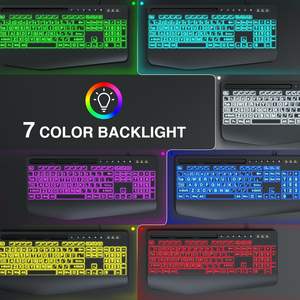 Combo de Teclado y Ratón con Cable SABLUTE, Retroiluminación RGB de 7 Colores, Reposamuñecas Ergonómico con Teclas Multimedia para PC, Windows, Laptop, Mac - Product Image 4